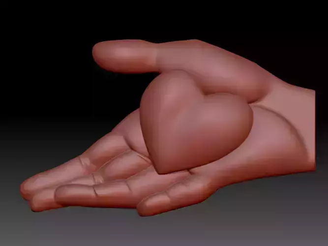 Hand heart 3D print model