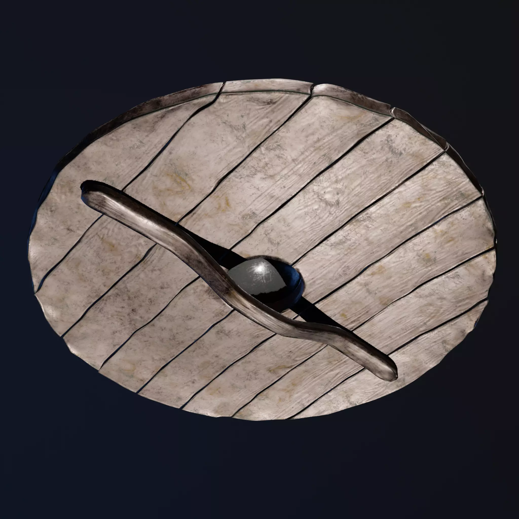 Game Asset Medieval Round Shield Low-poly 3D model_3