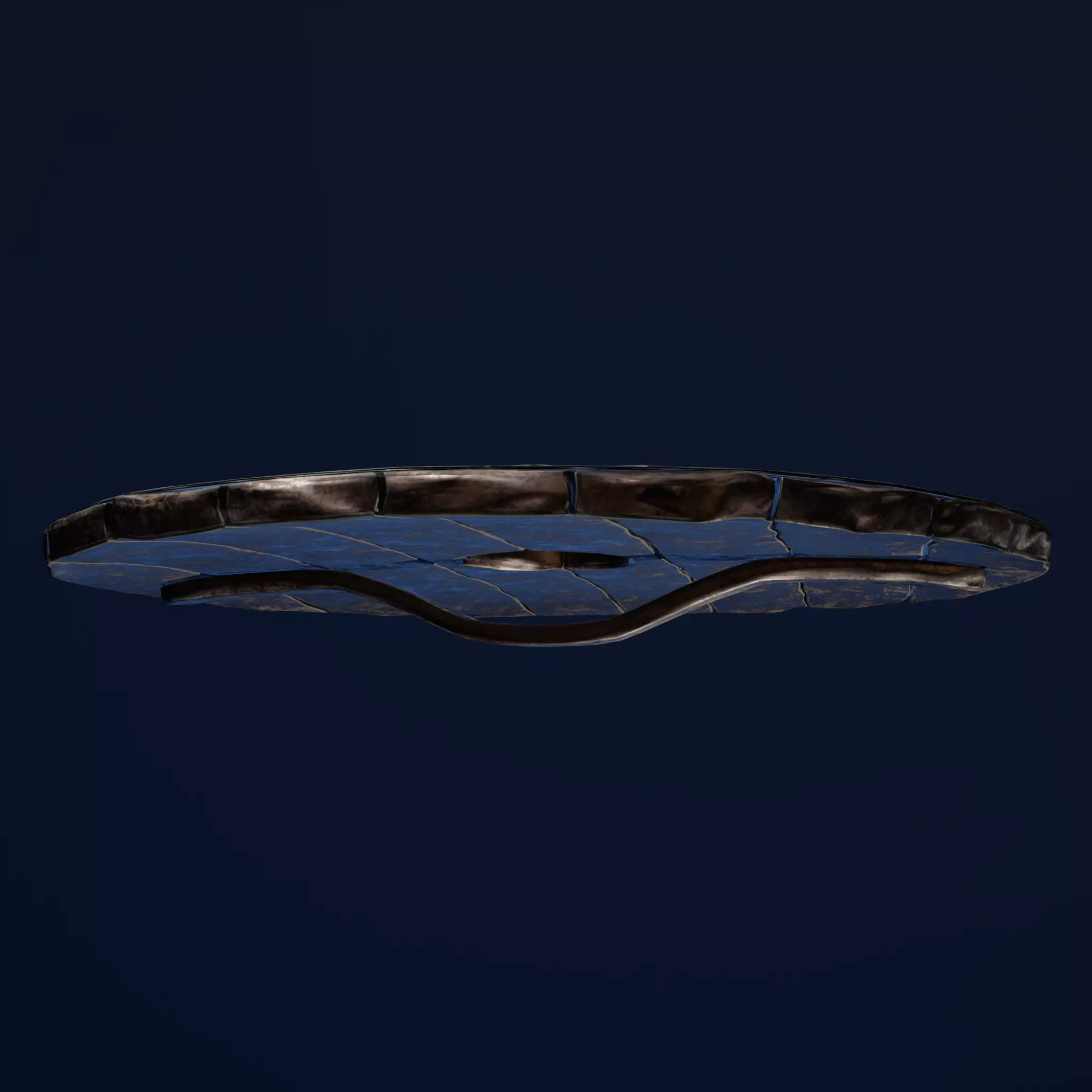 Game Asset Medieval Round Shield Low-poly 3D model_4