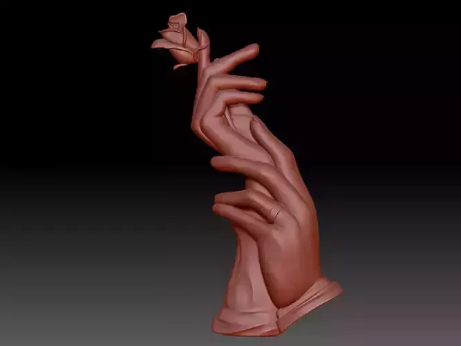 Hand  Rose 3D print model