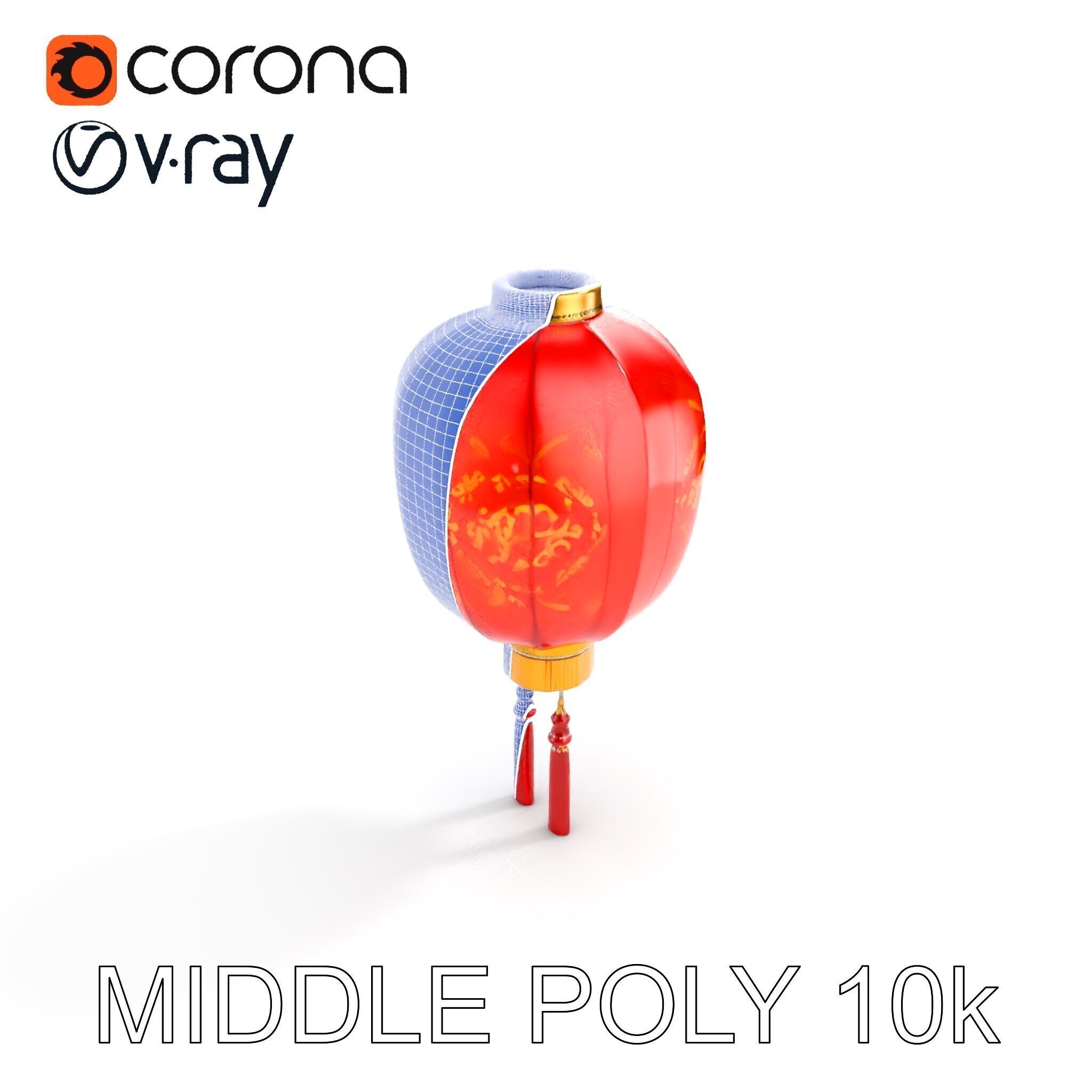 Traditional Chinese Lantern D Model Pack Low-poly 3D model_25