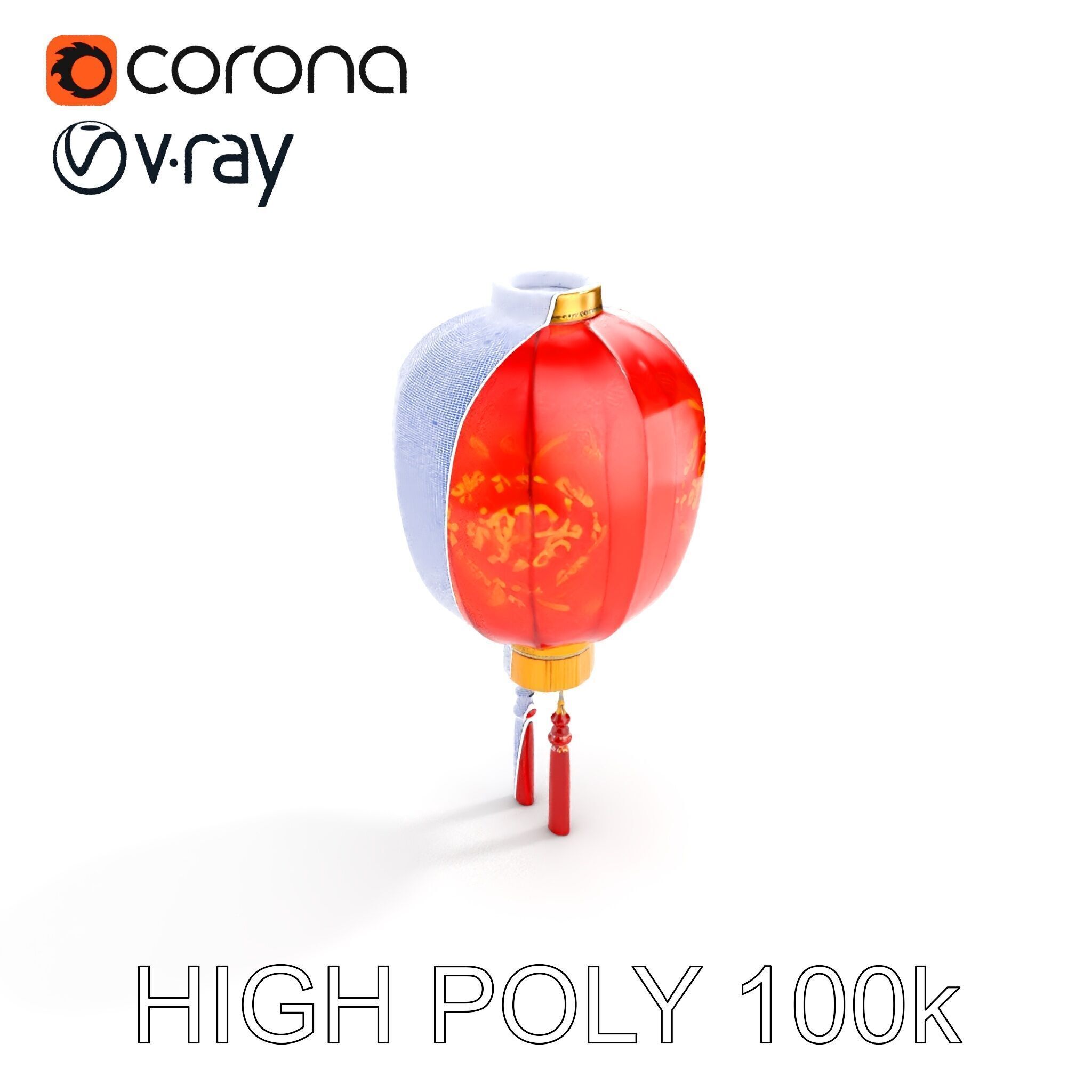 Traditional Chinese Lantern D Model Pack Low-poly 3D model_22