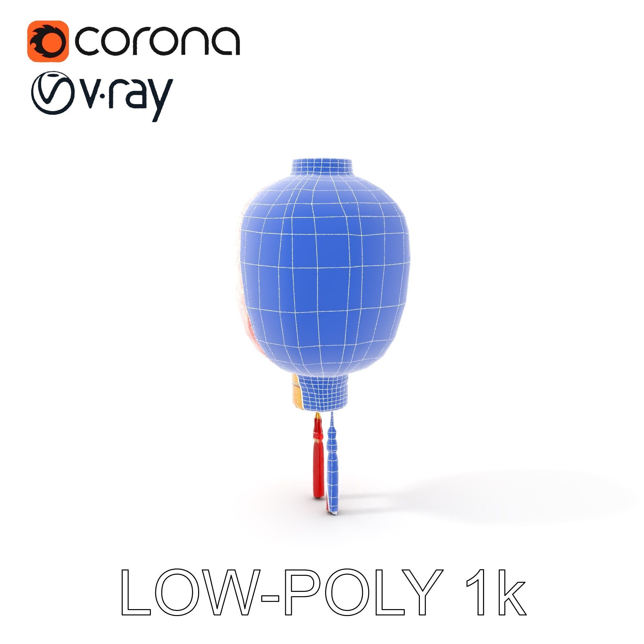 Traditional Chinese Lantern D Model Pack Low-poly 3D model_13