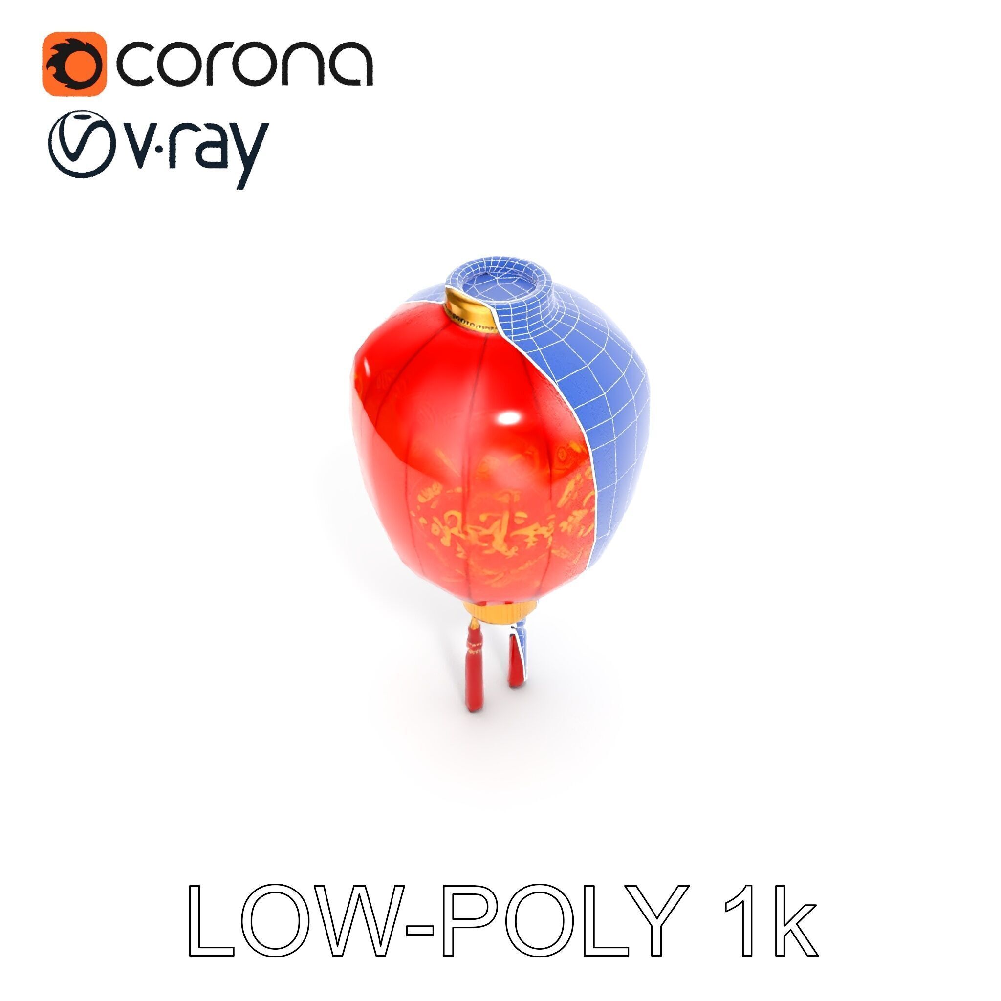 Traditional Chinese Lantern D Model Pack Low-poly 3D model_29