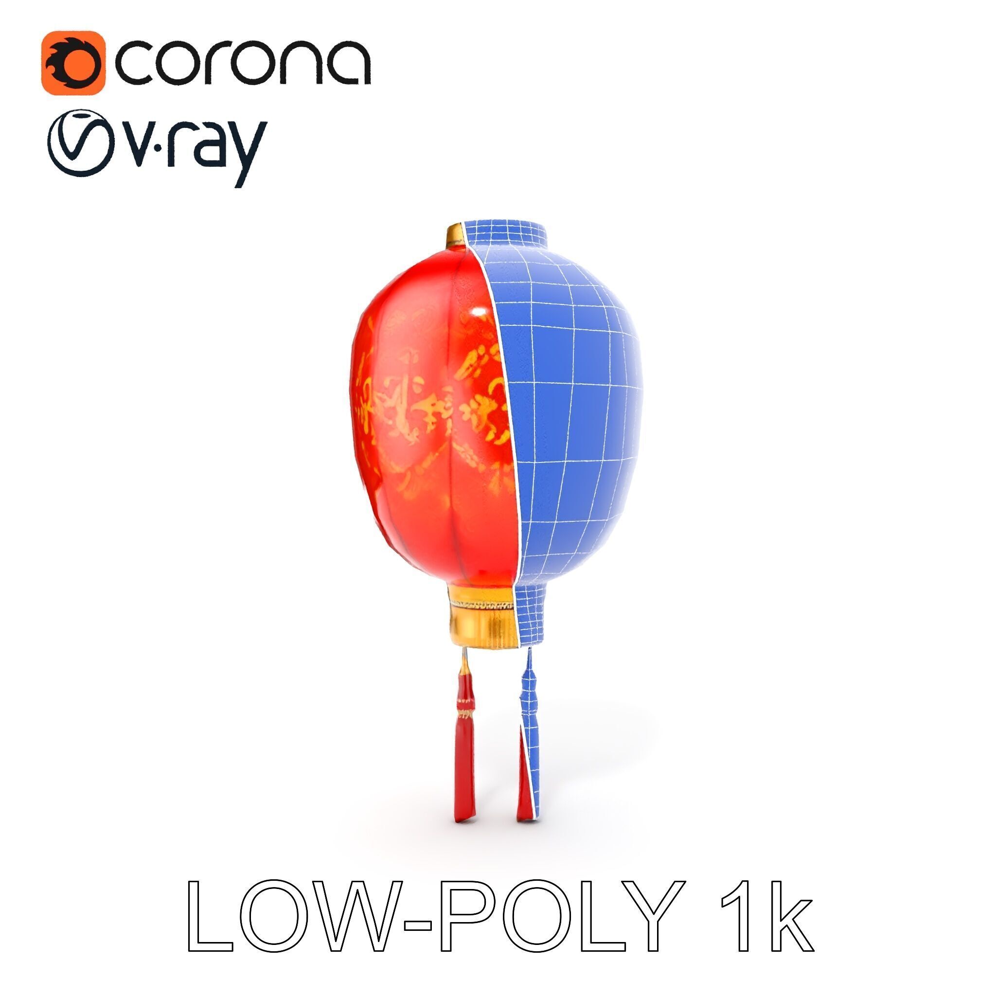 Traditional Chinese Lantern D Model Pack Low-poly 3D model_32