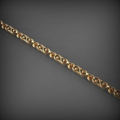 chain necklace bracelet 3d print model Elegant Gold Swirl 3D print model