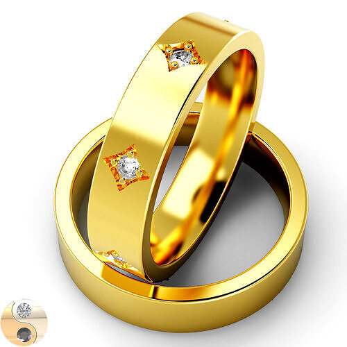 Wedding ring set 3D print model