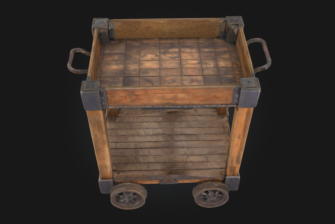 Wooden Serving Trolley Rolling Elegance for Any Setting 3D model_4