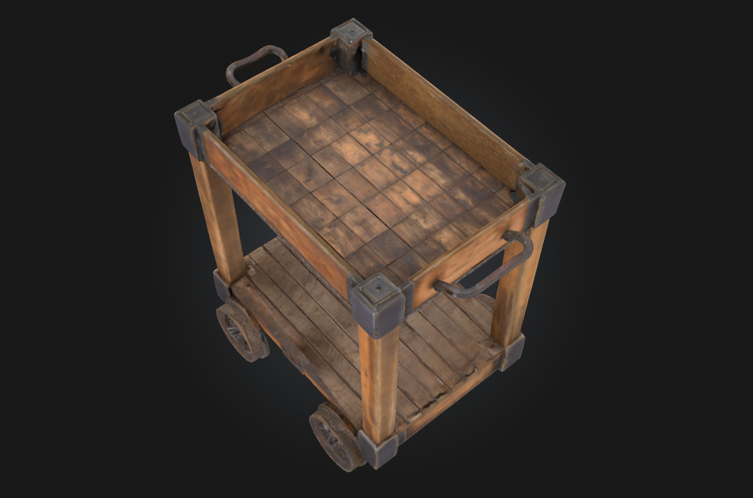 Wooden Serving Trolley Rolling Elegance for Any Setting 3D model_5