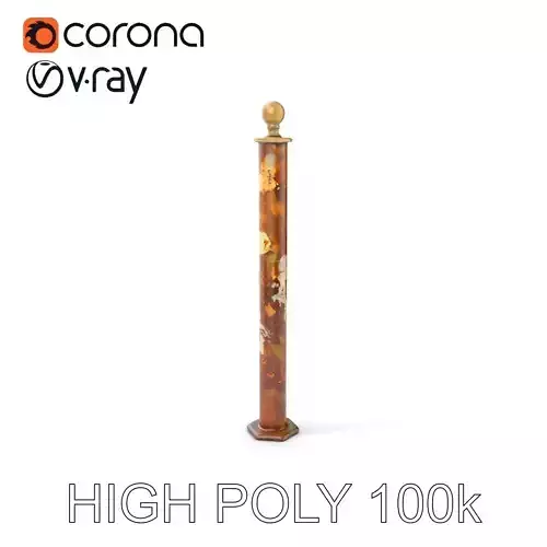 Antique Rusty Bollard Model Pack Low-poly 3D model