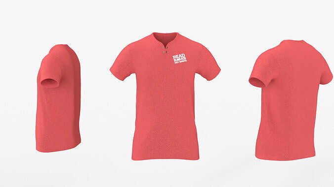 Red T Shirt Casual 3D model