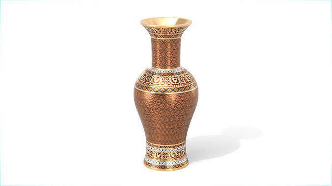 Thai Benjarong Ornate Vase Low-poly 3D model