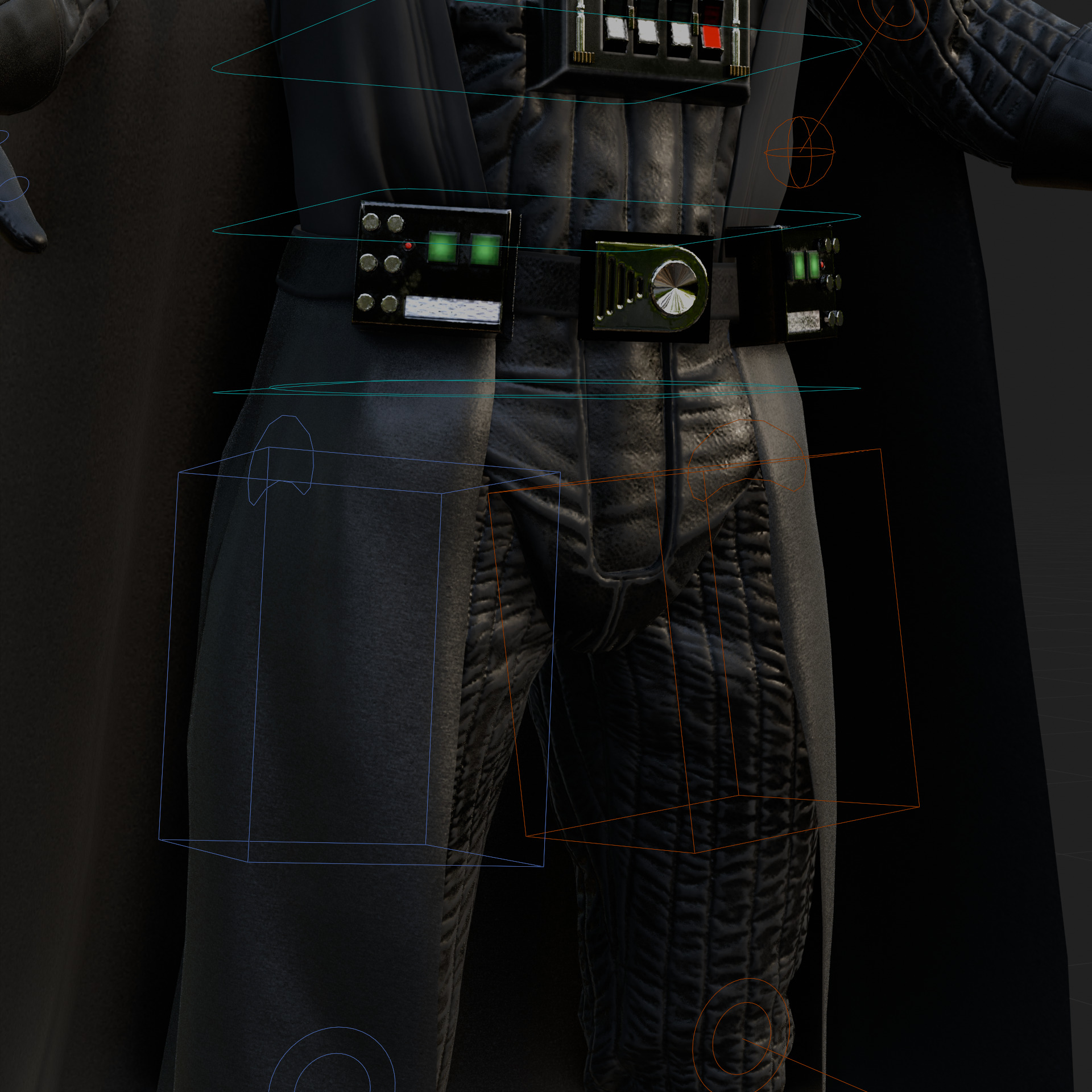 Darth Vader 3D Model Revenge of the Sith Rigged PBR Blender FBX Low-poly 3D model_4