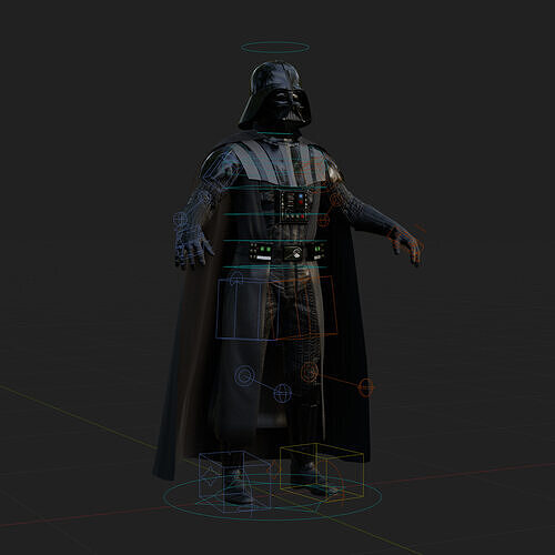 Darth Vader 3D Model Revenge of the Sith Rigged PBR Blender FBX Low-poly 3D model
