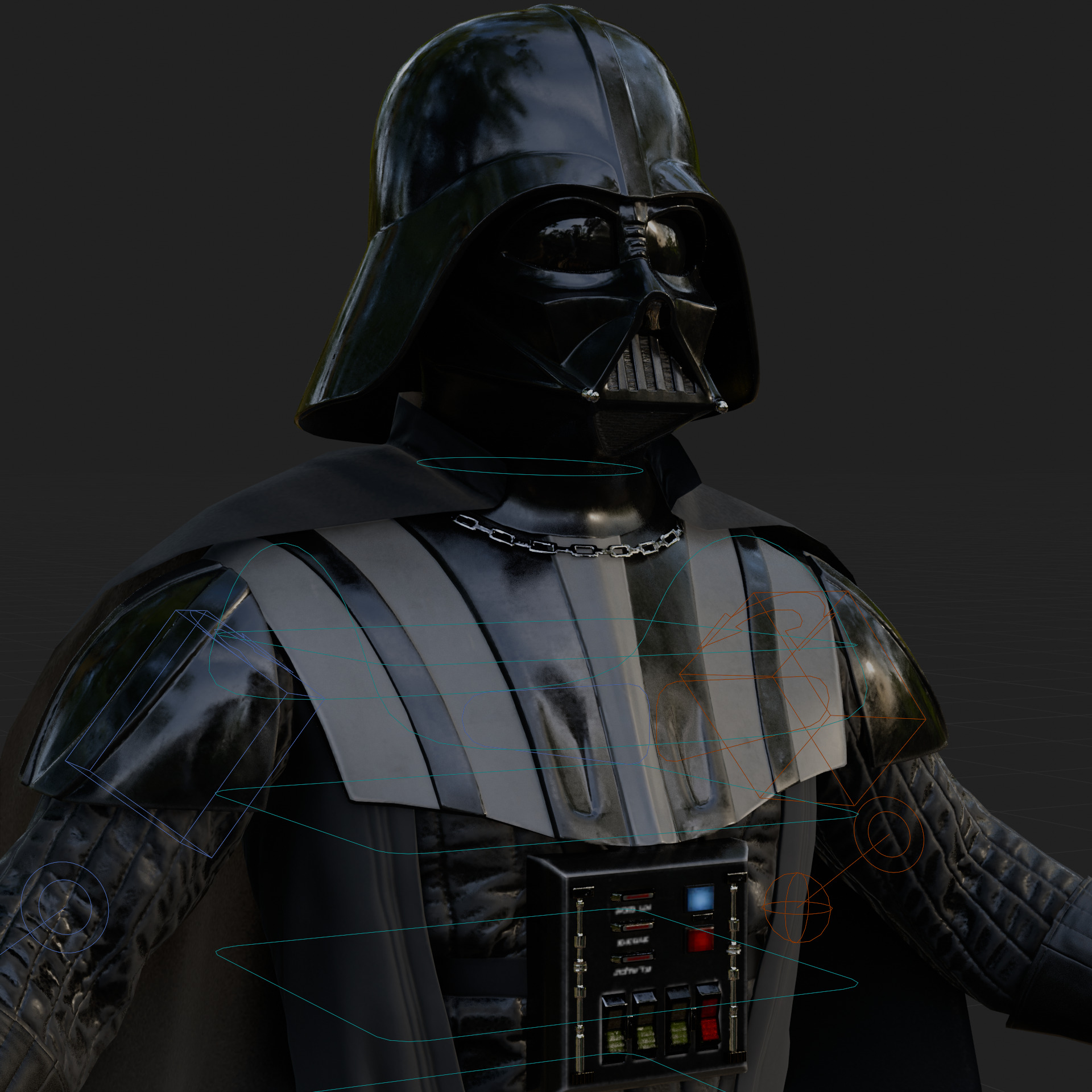 Darth Vader 3D Model Revenge of the Sith Rigged PBR Blender FBX Low-poly 3D model_3