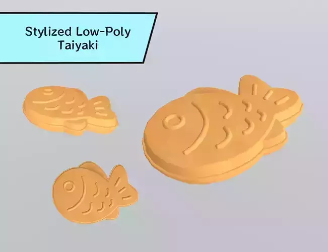 Stylized Low-Poly Taiyaki