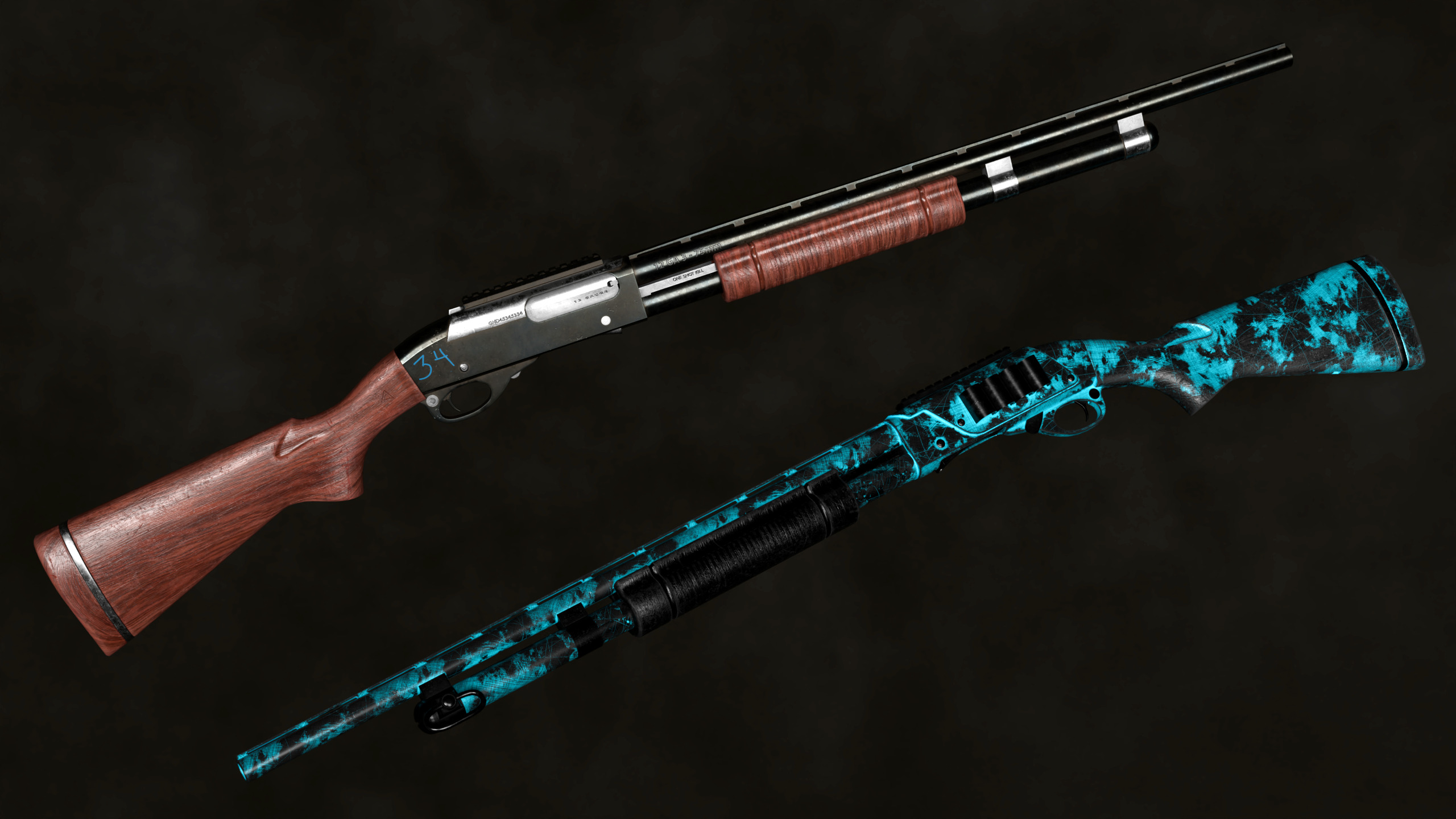 Shot gun Pack Low-poly 3D model_3