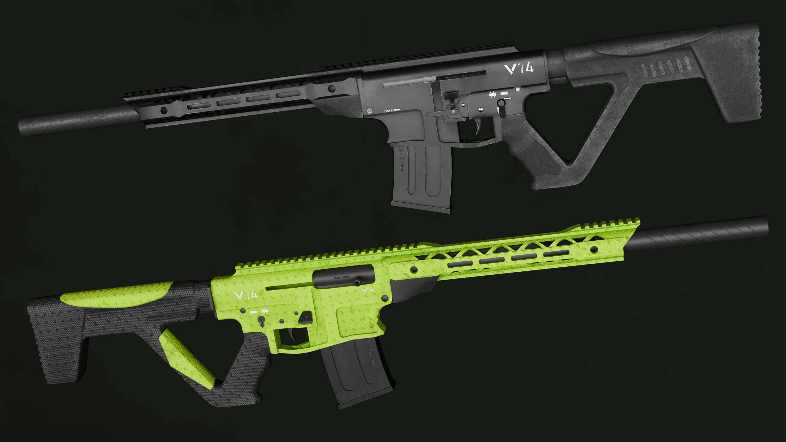 Shot gun Pack Low-poly 3D model_2