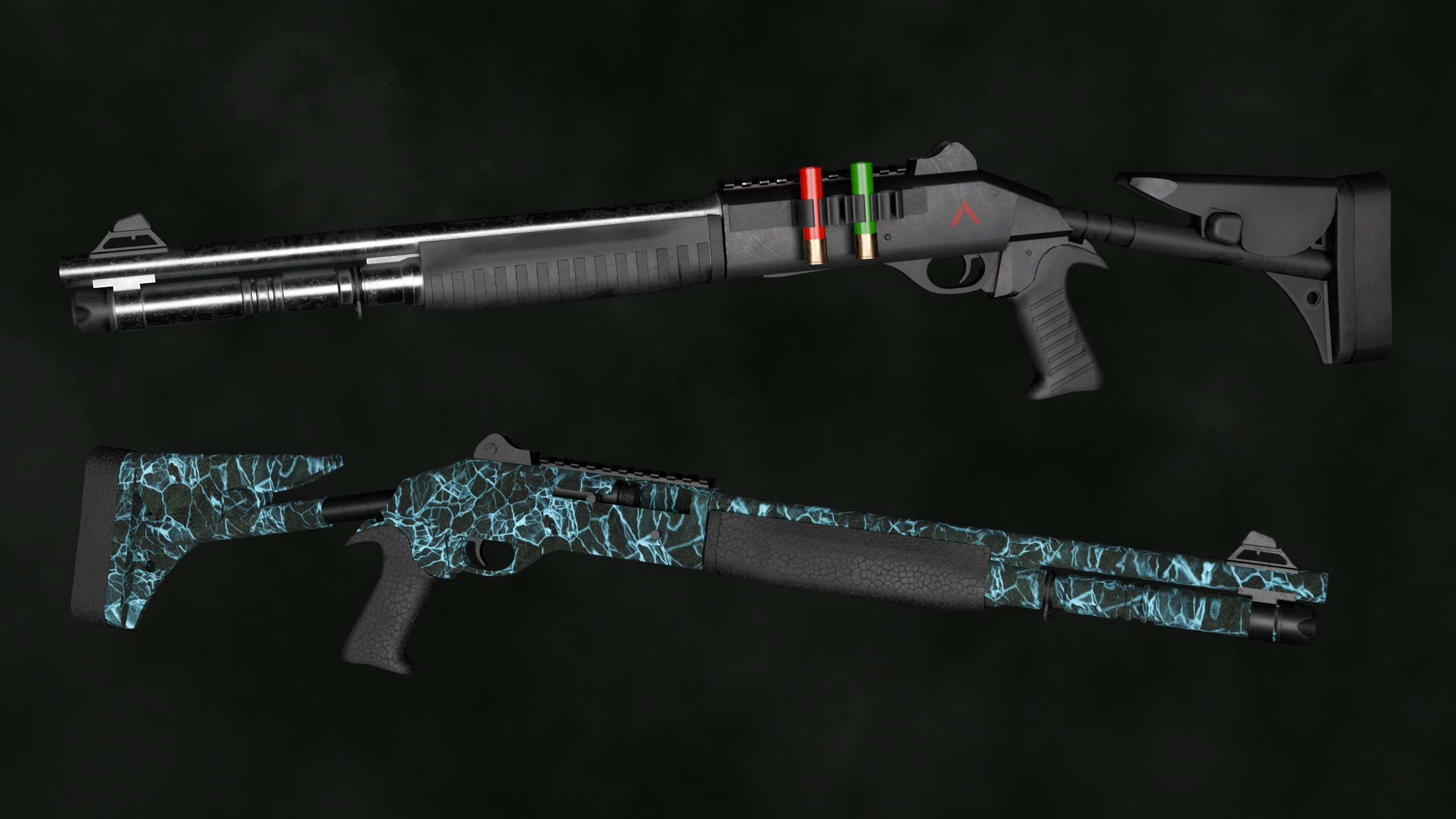 Shot gun Pack Low-poly 3D model_4