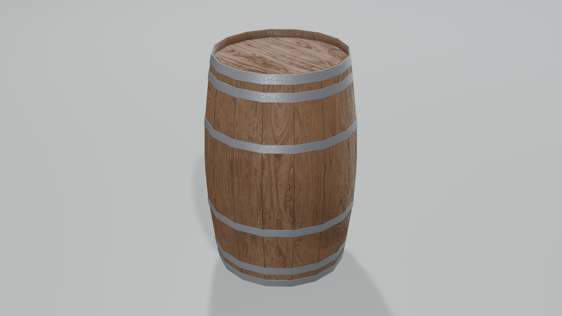 Medium Toasted Lowpoly British Barrel Low-poly 3D model_1