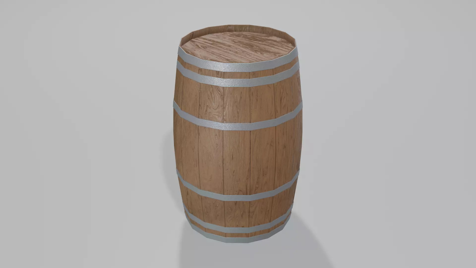 Medium Toasted Lowpoly British Barrel Low-poly 3D model_0