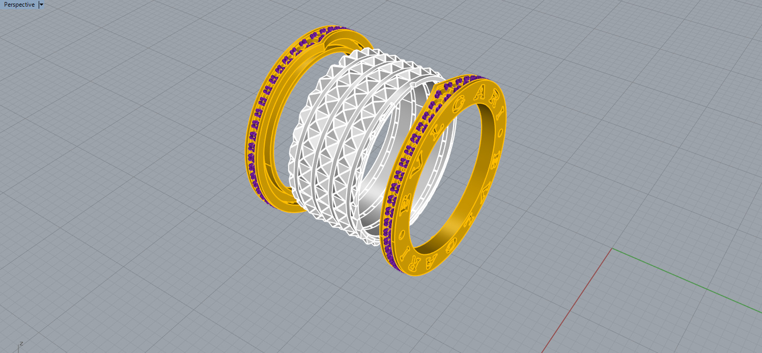Bvlgari Ring 3D print model E 06 3D print model_38
