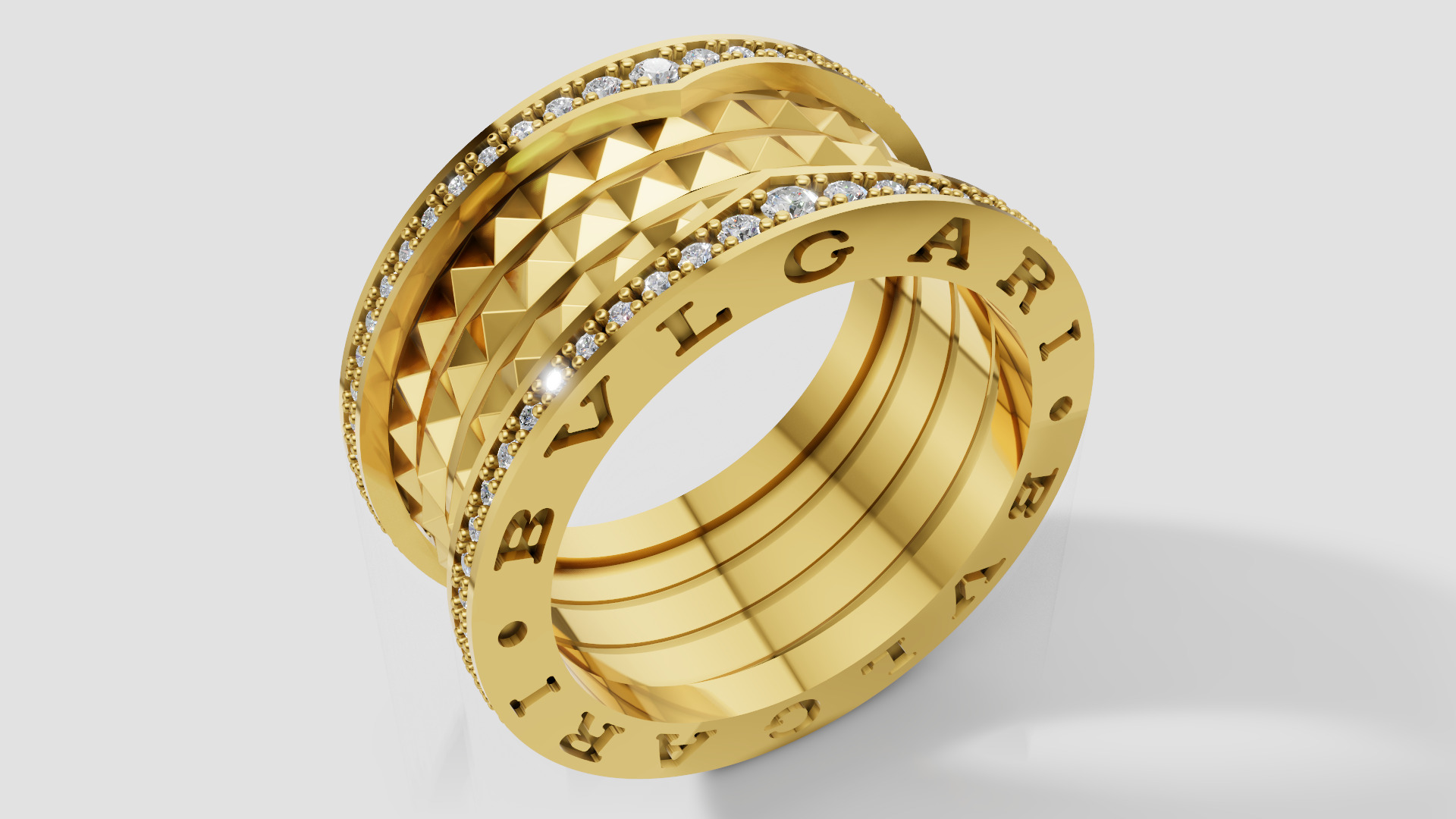 Bvlgari Ring 3D print model E 06 3D print model_7