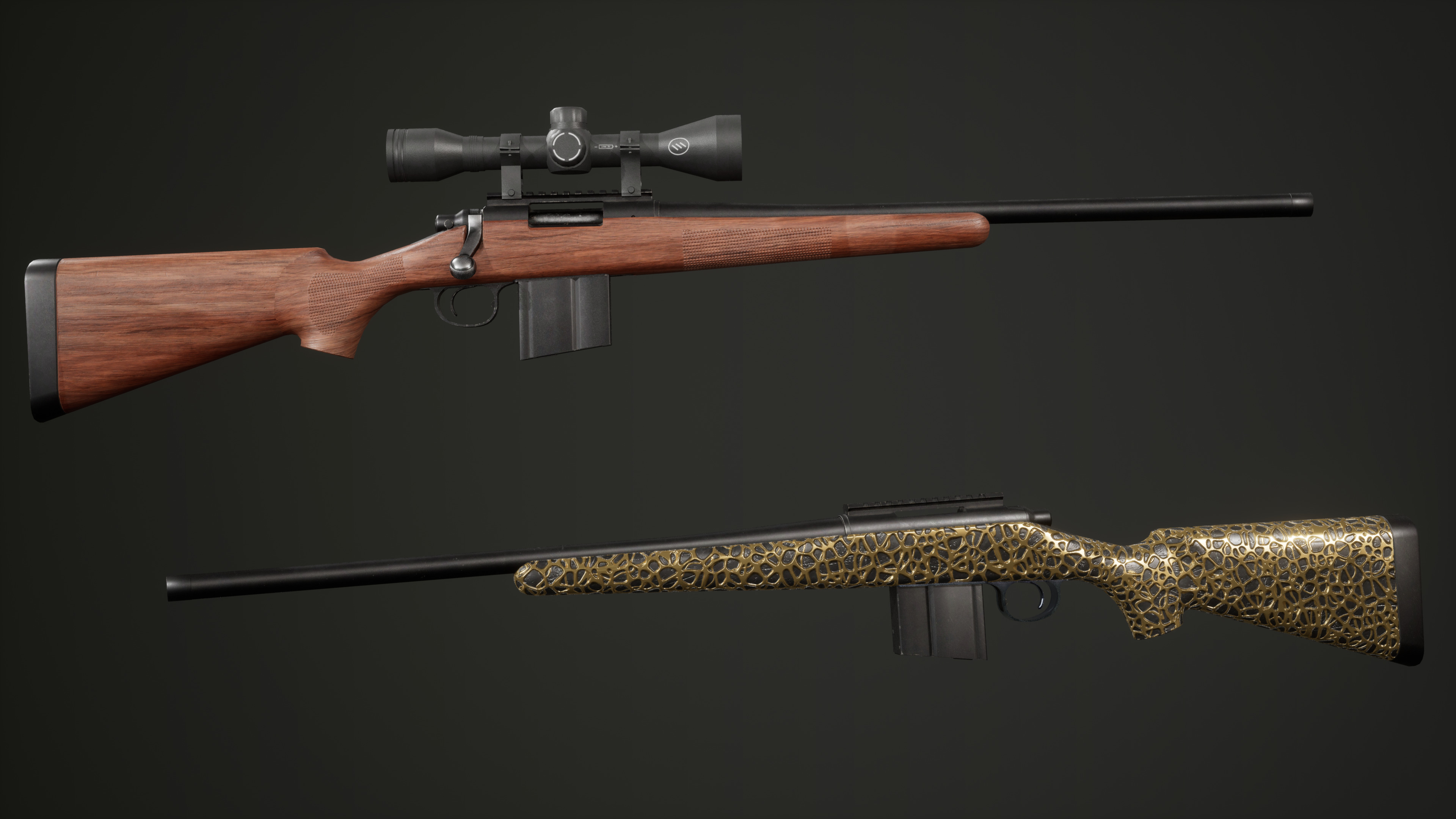  Sniper Rifle Gun Pack Low-poly 3D model_5