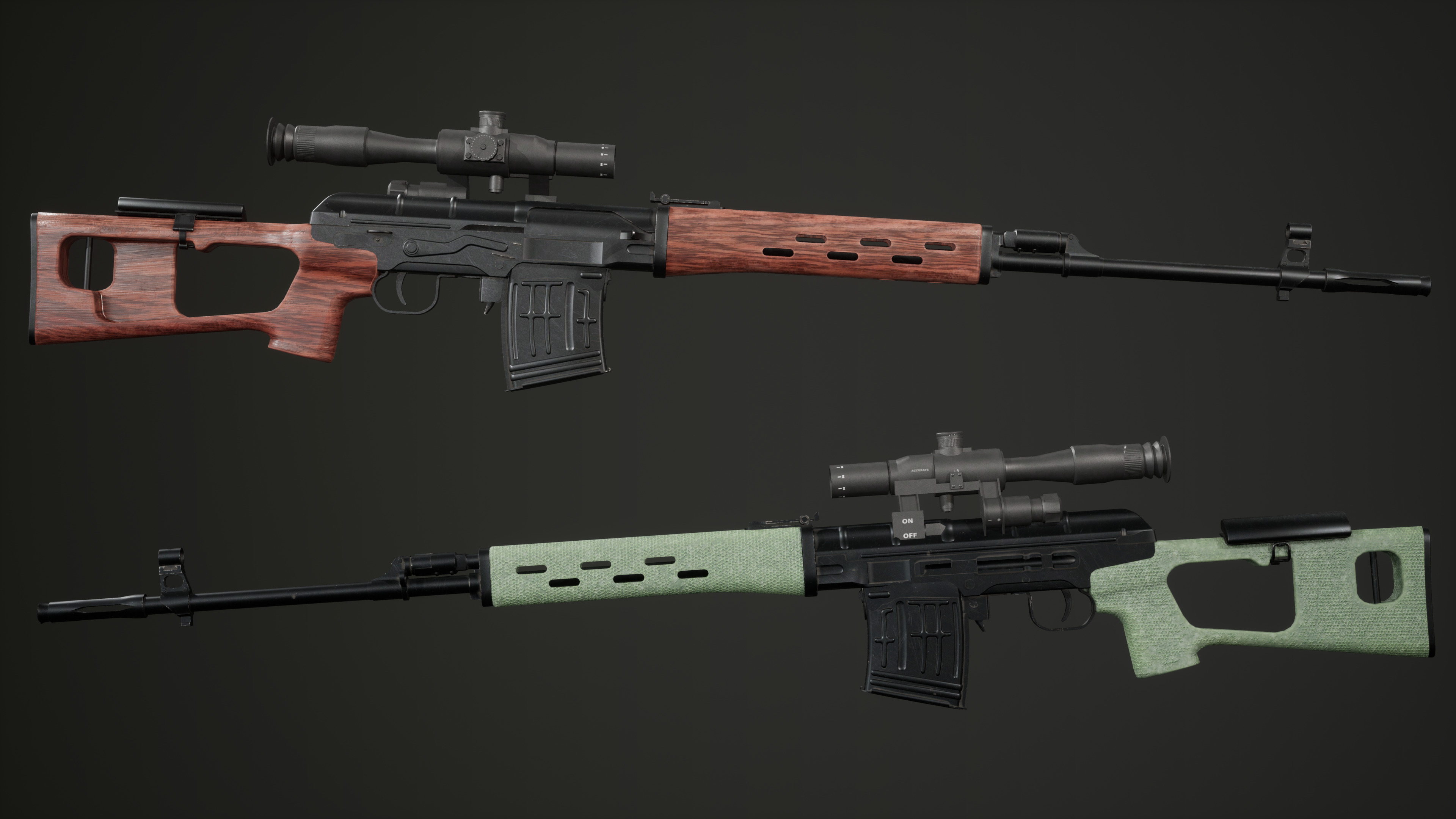  Sniper Rifle Gun Pack Low-poly 3D model_4