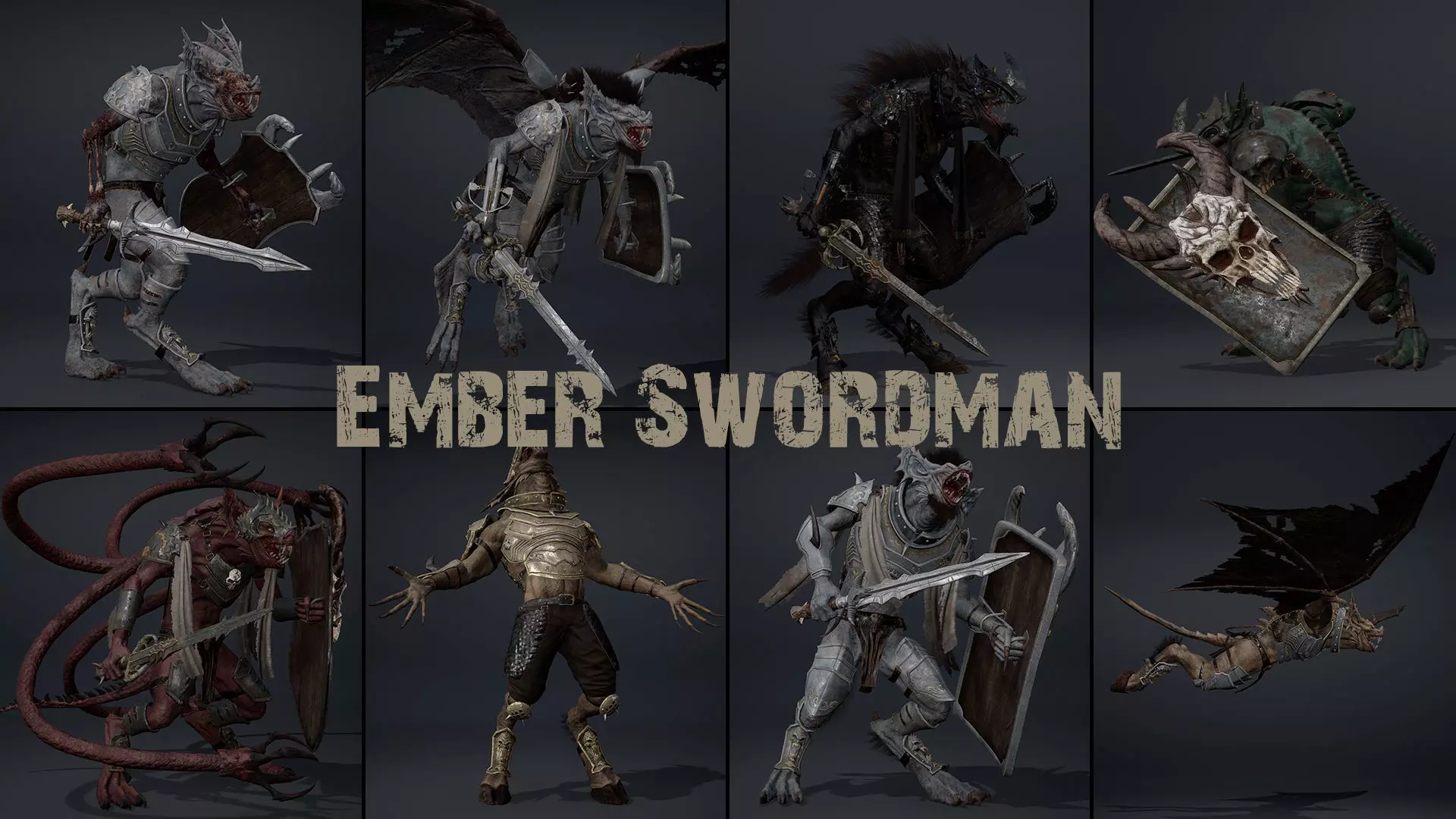 Ember Swordman Low-poly 3D model_0