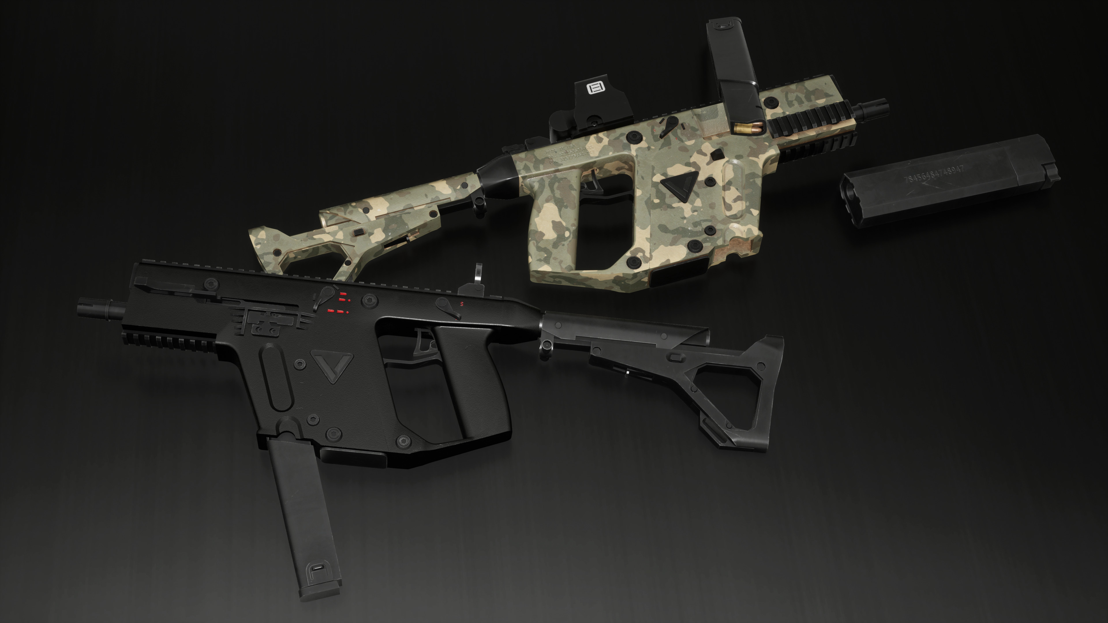 SMG Gun pack Low-poly 3D model_5