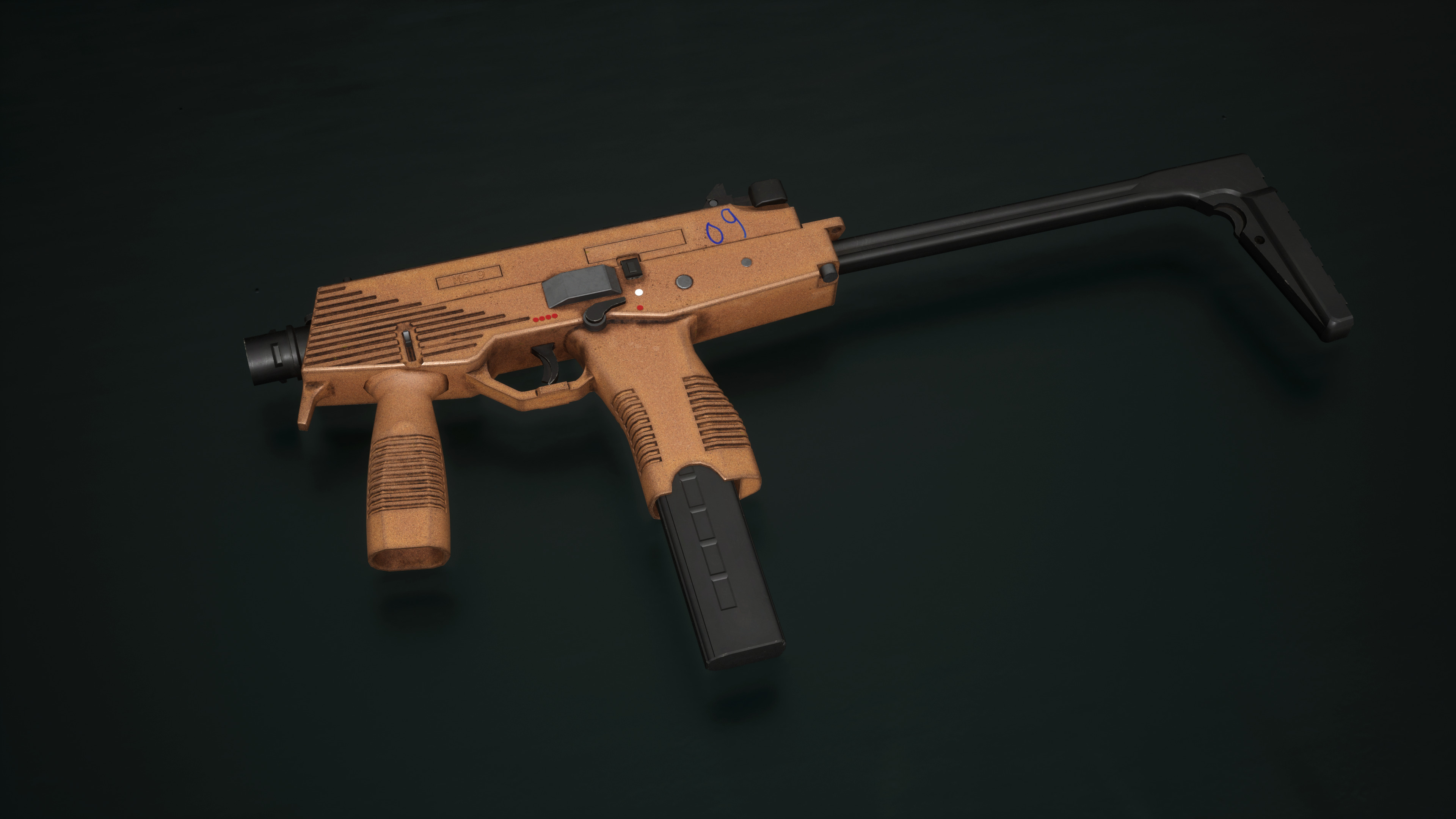 SMG Gun pack Low-poly 3D model_2
