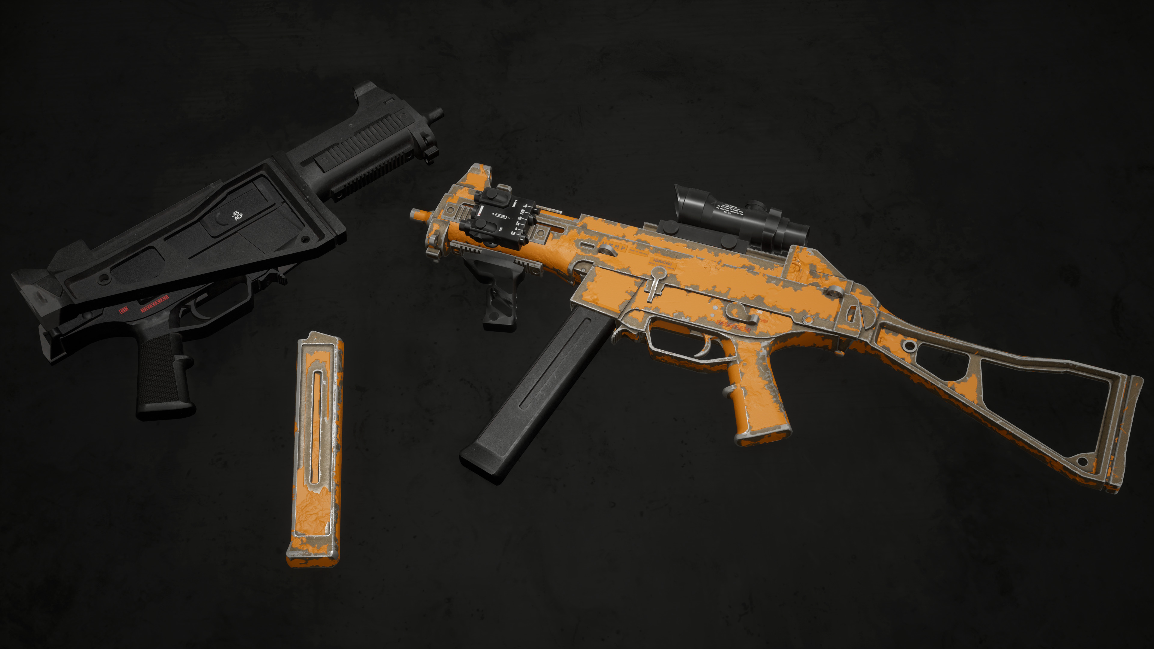 SMG Gun pack Low-poly 3D model_7
