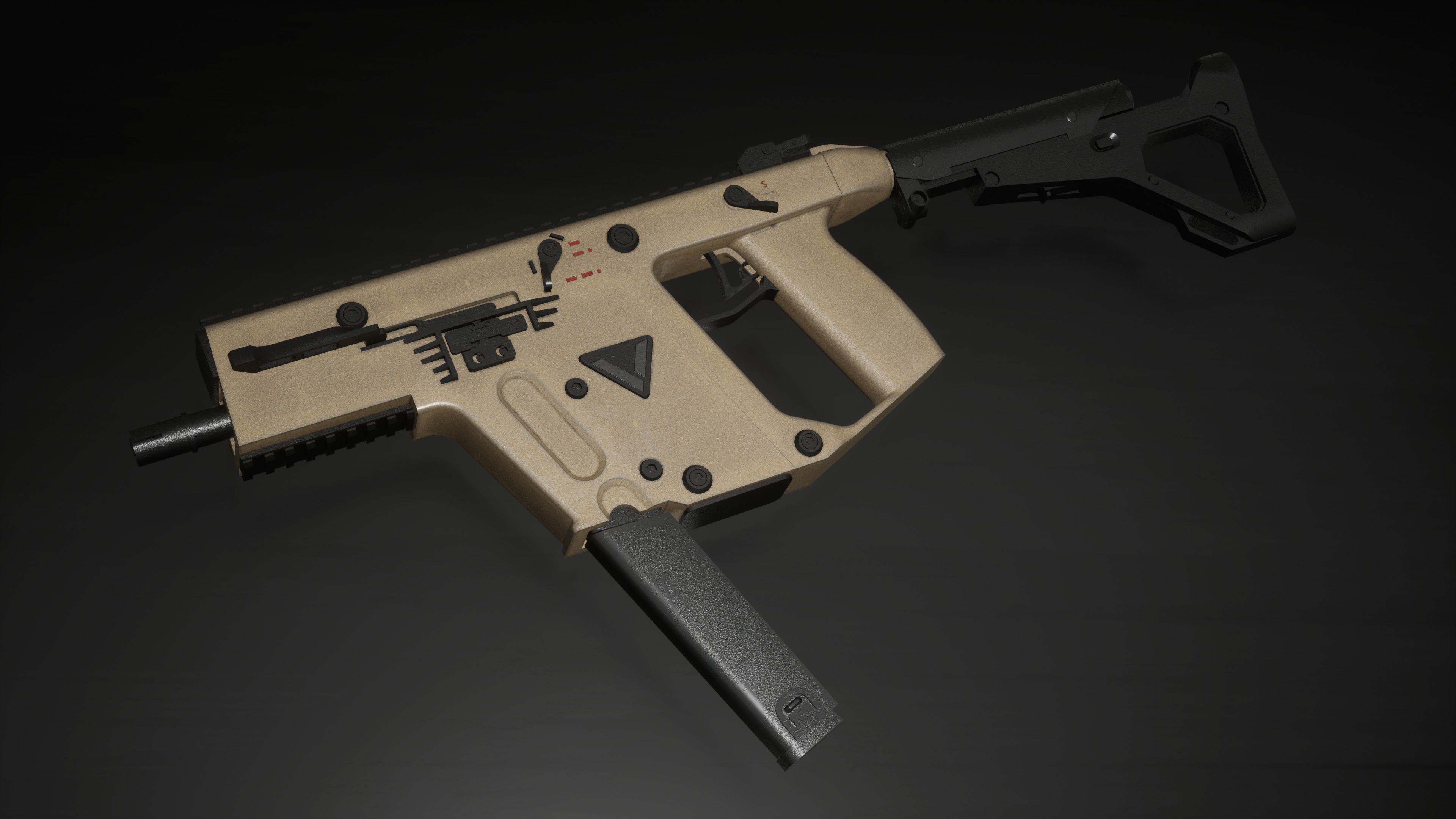 SMG Gun pack Low-poly 3D model_4