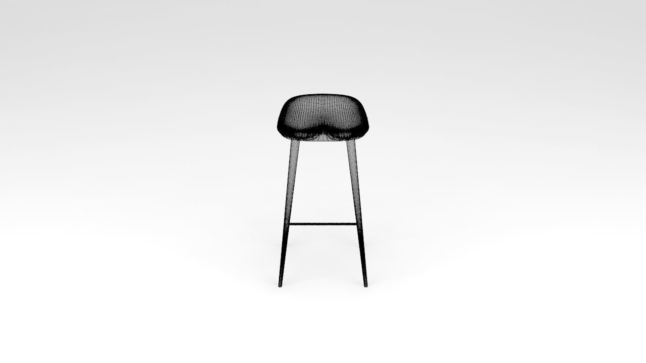 Wooden Stool 3D model_6