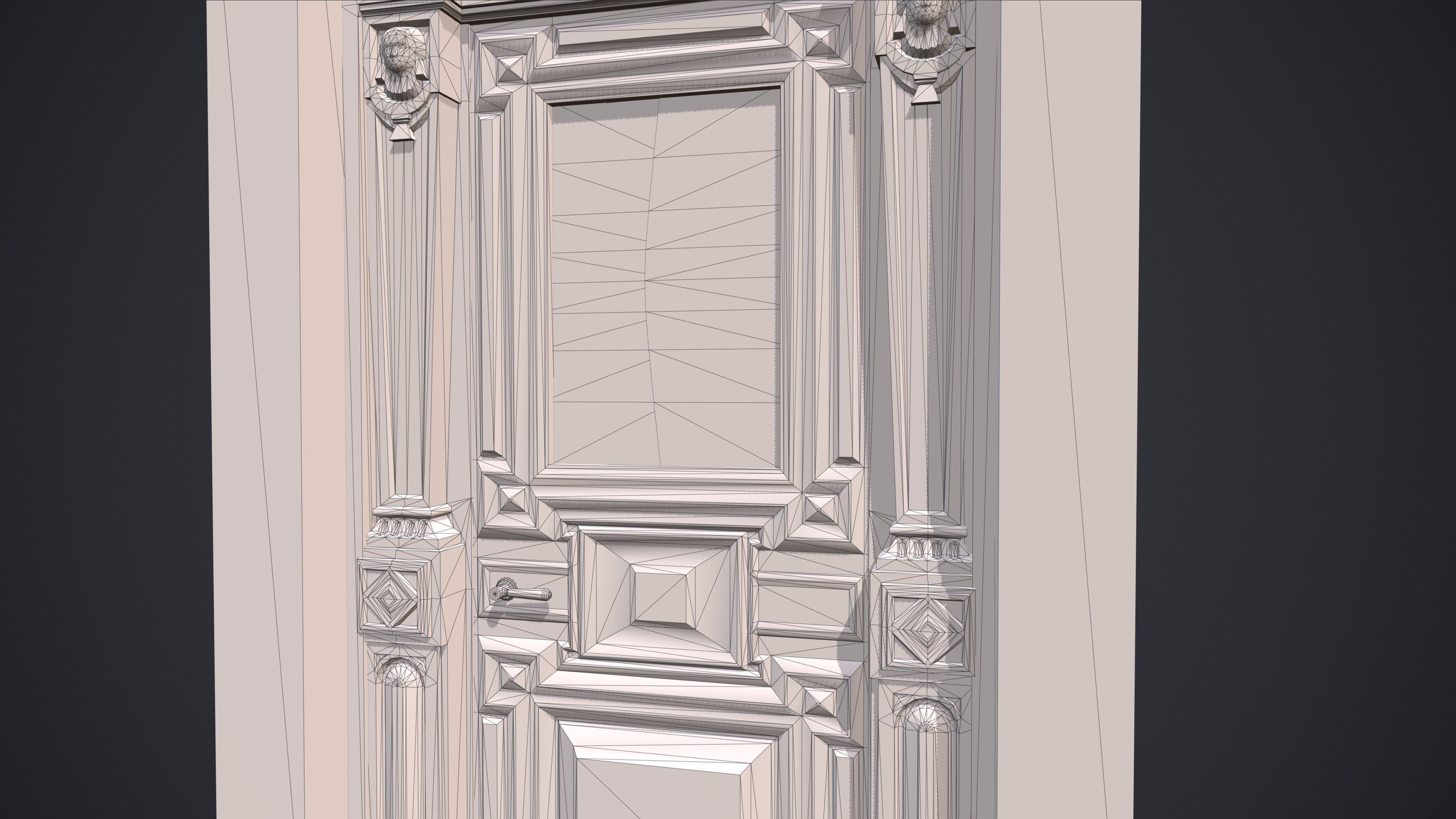 Old Palace Door Low-poly 3D model_7