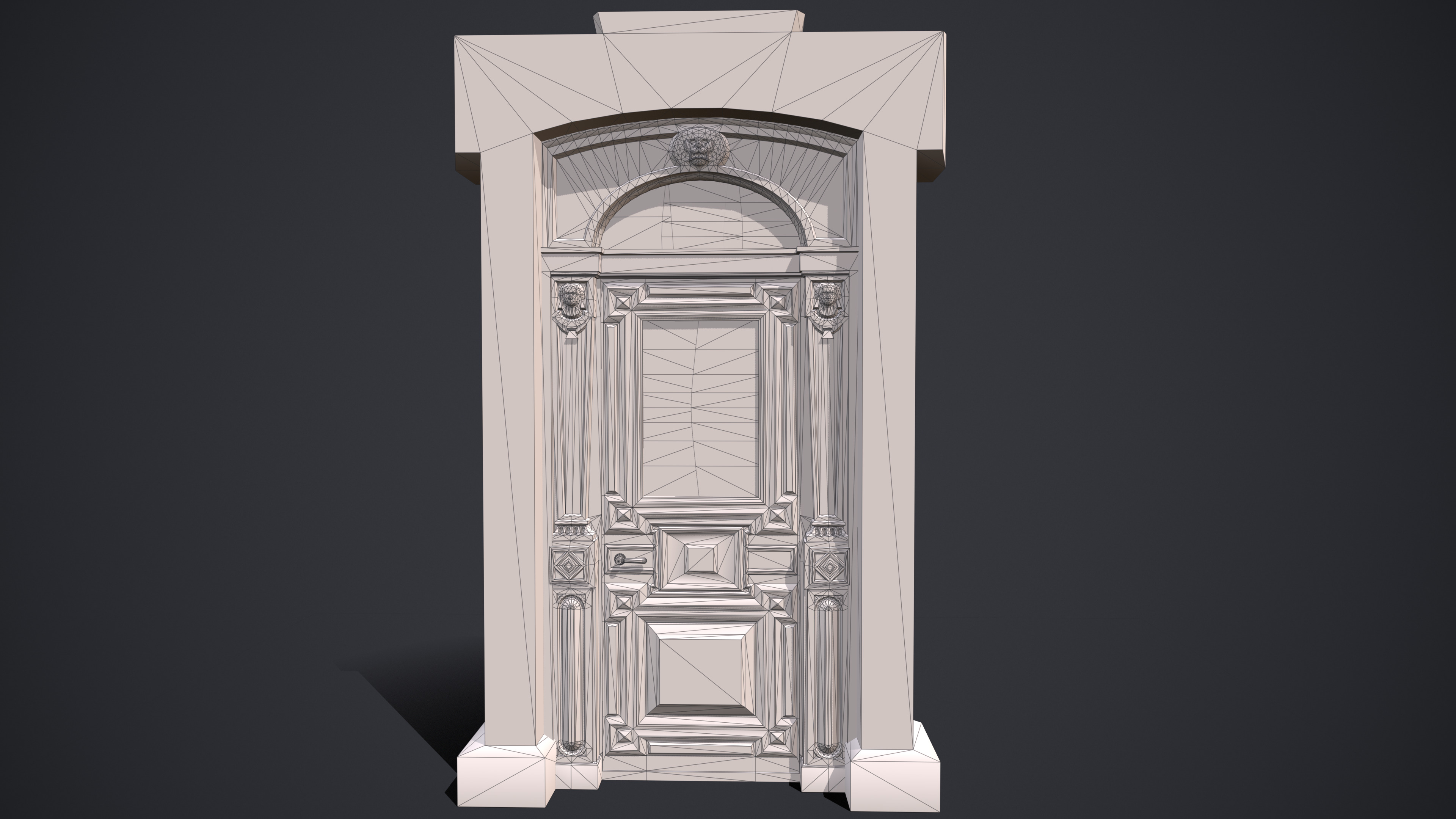 Old Palace Door Low-poly 3D model_5
