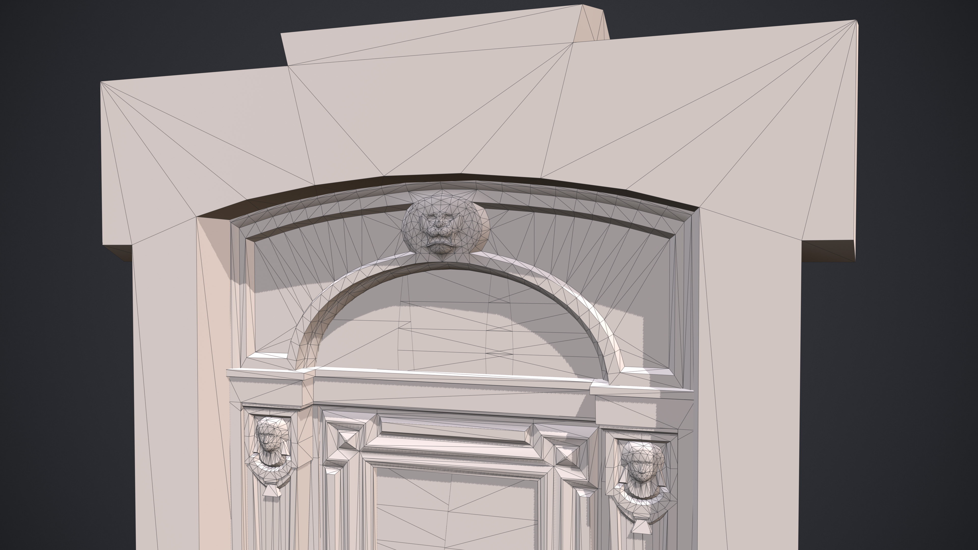 Old Palace Door Low-poly 3D model_6