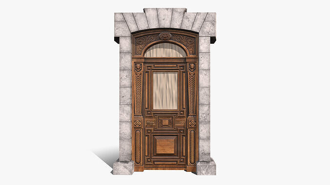 Old Palace Door Low-poly 3D model