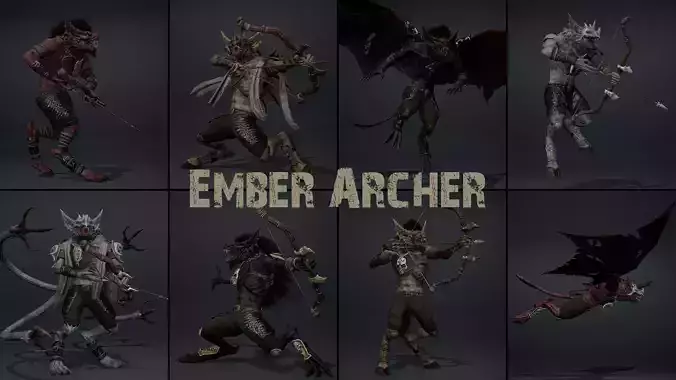 Ember Archer Low-poly 3D model