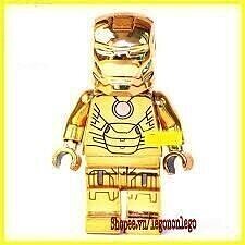 lego iron man minifigure in gold color Low-poly 3D model