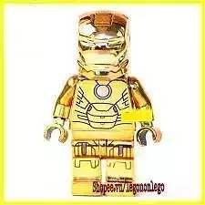 lego iron man minifigure in gold color