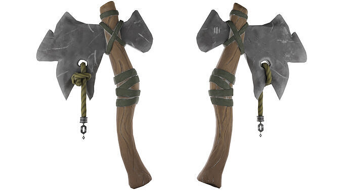Stylized axe Low-poly 3D model