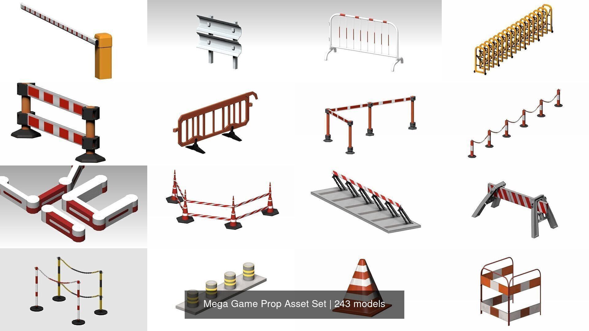 242 Part Mega Game Prop Asset Set 3D Model Collection_8