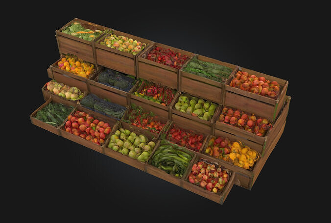 Market Bounty  Harvest Riches in Every Crate 3D model