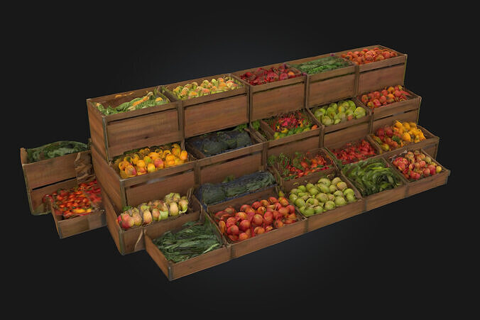 Market Bounty  Harvest Riches in Every Crate 3D model 2