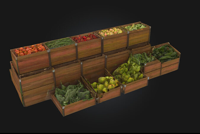 Market Bounty  Harvest Riches in Every Crate 3D model 4