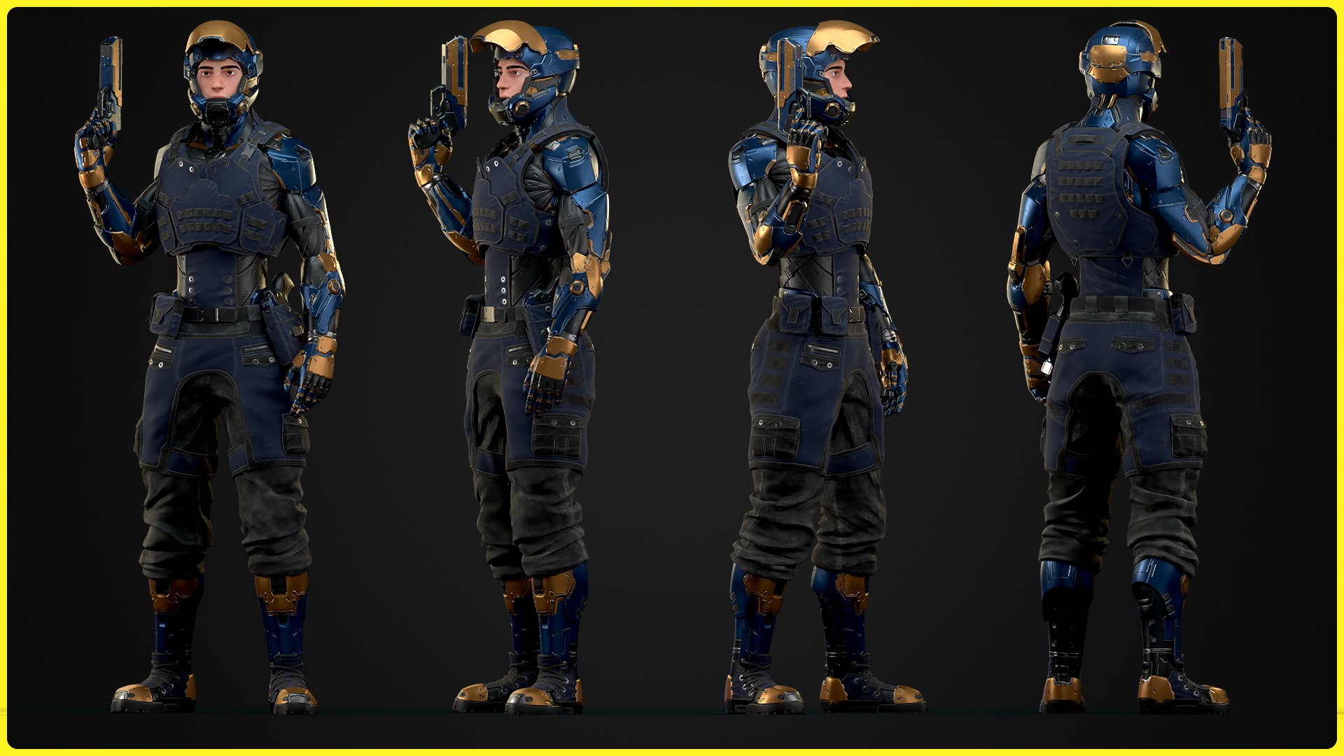 Modular Sci-fi Characters Bundle 3D Model Collection_9