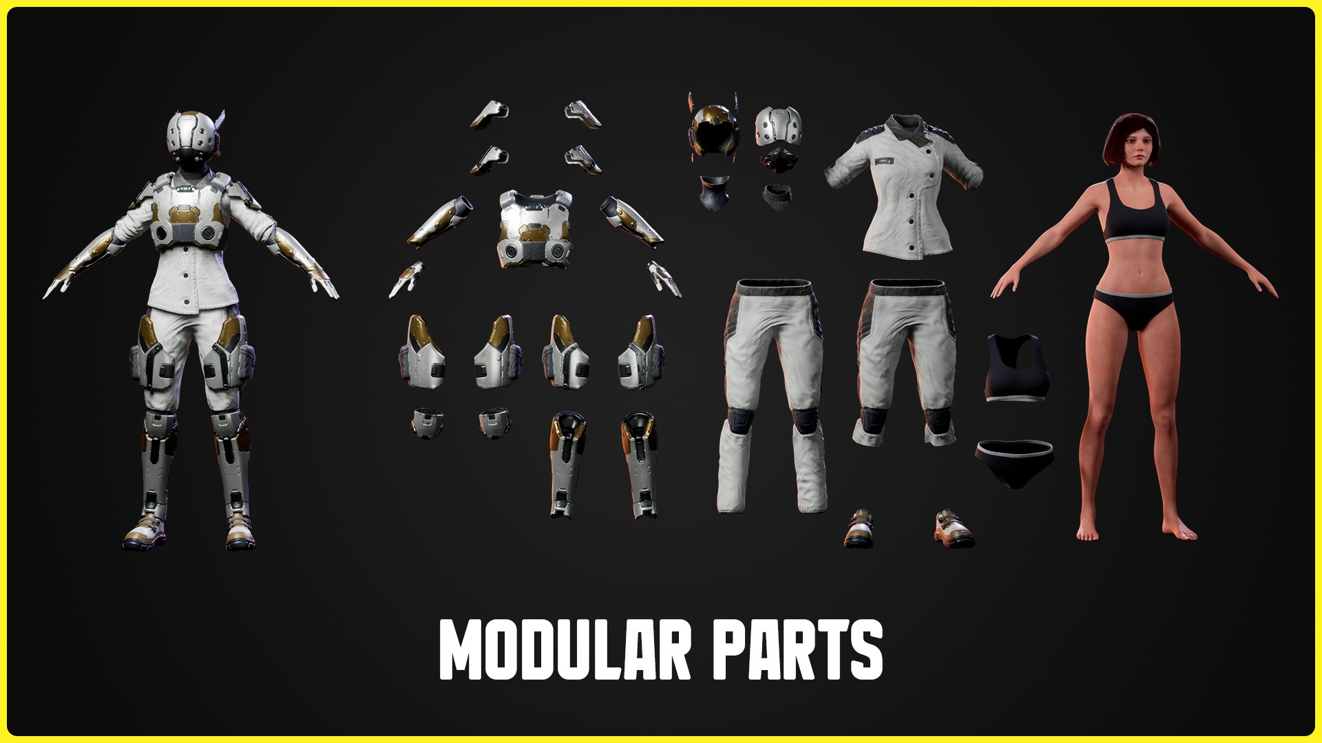 Modular Sci-fi Characters Bundle 3D Model Collection_25