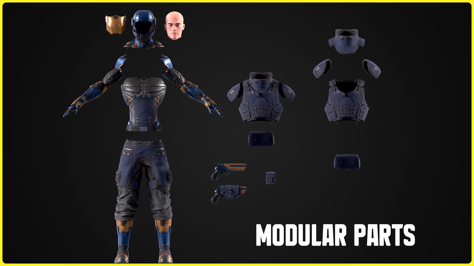 Modular Sci-fi Characters Bundle 3D Model Collection_27